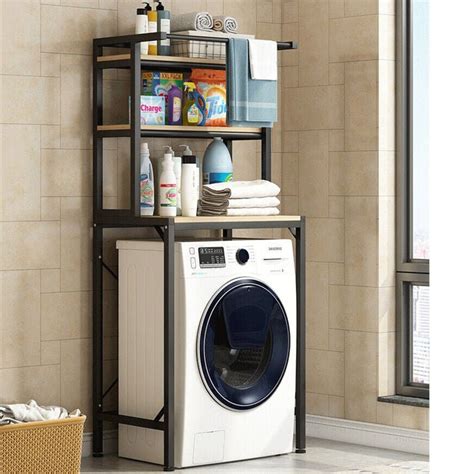 laundry storage metal box|above washing machine shelf.